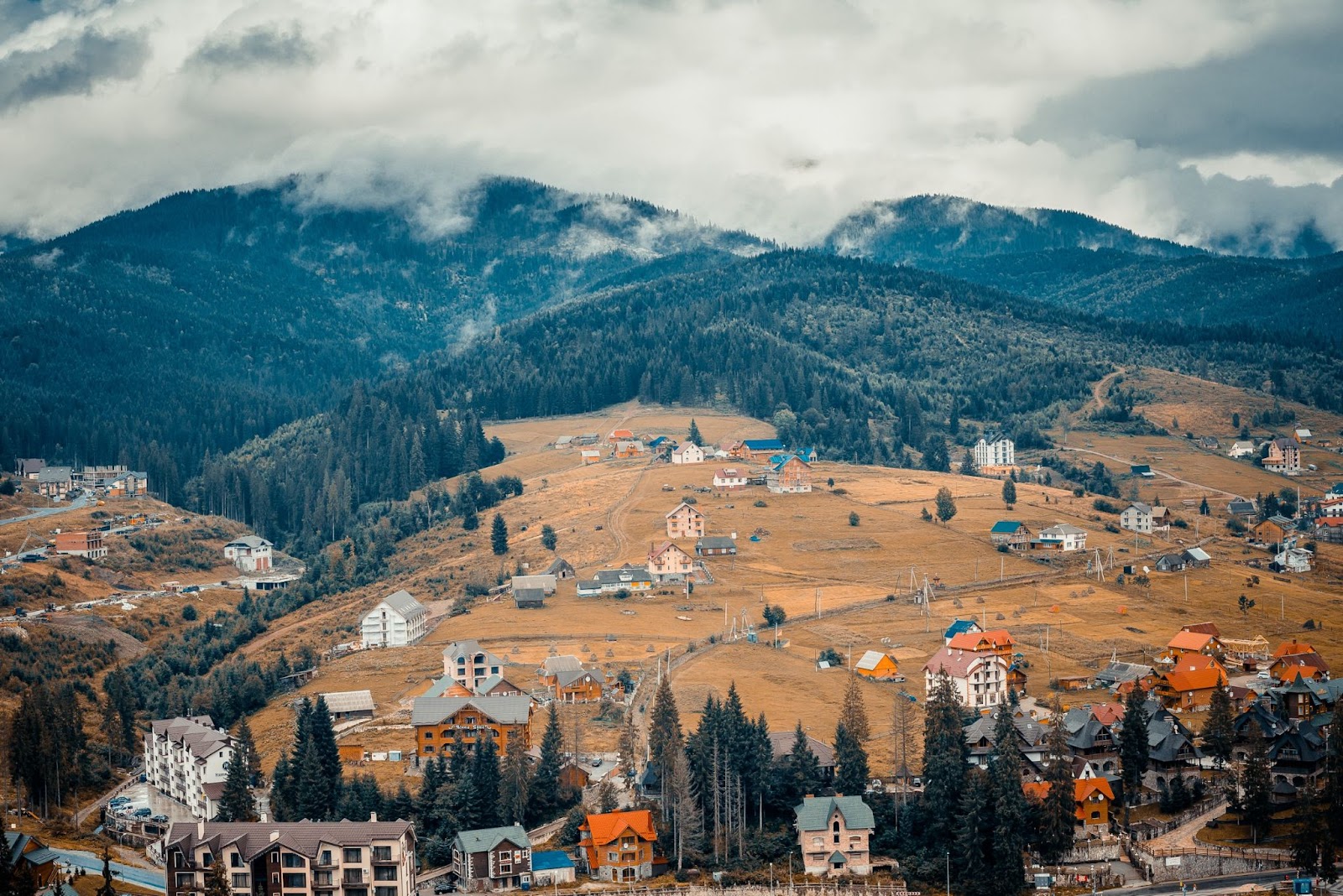 Houses in the Carpathian mountains
