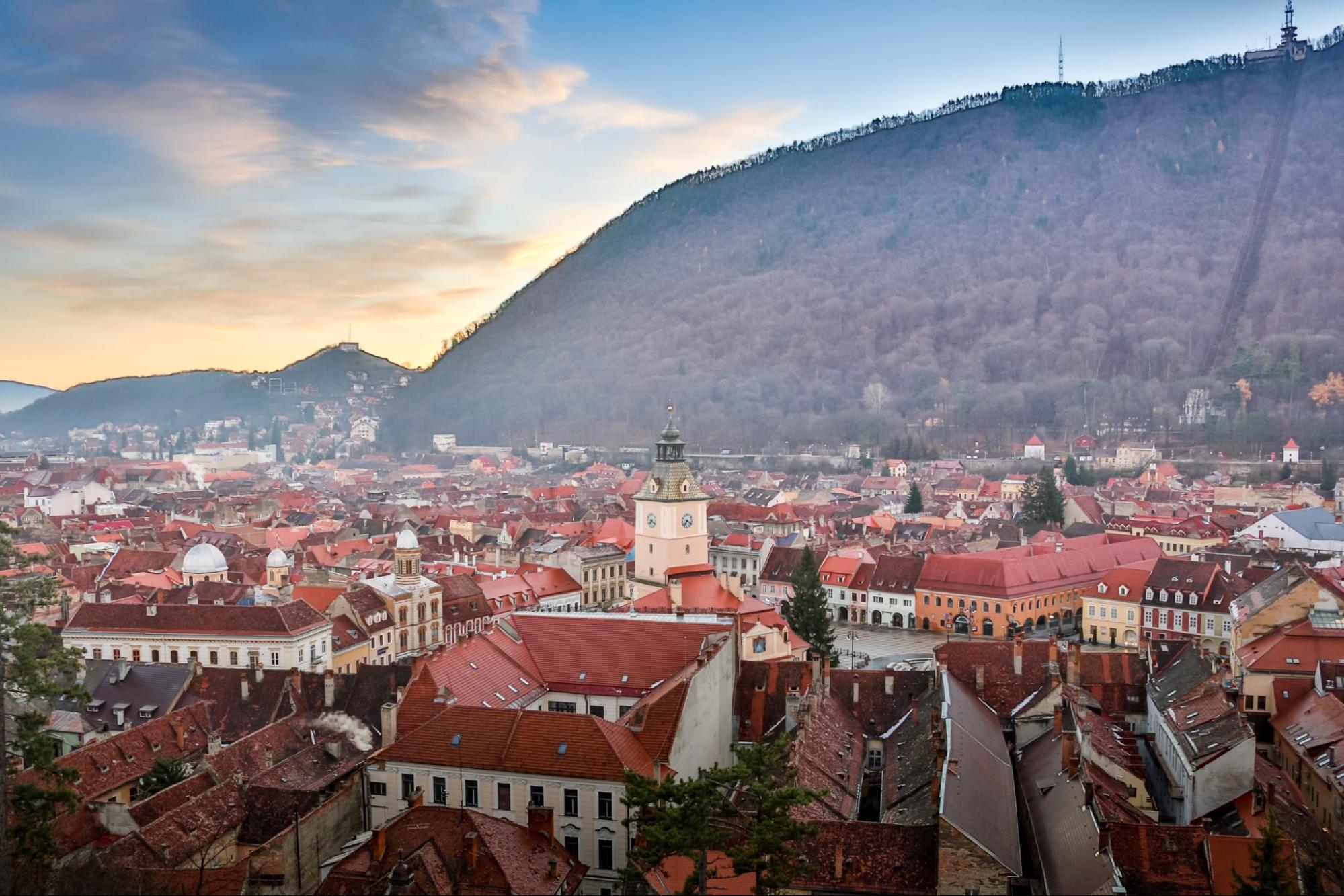 The central square of the old town. Brasov. Transylvania